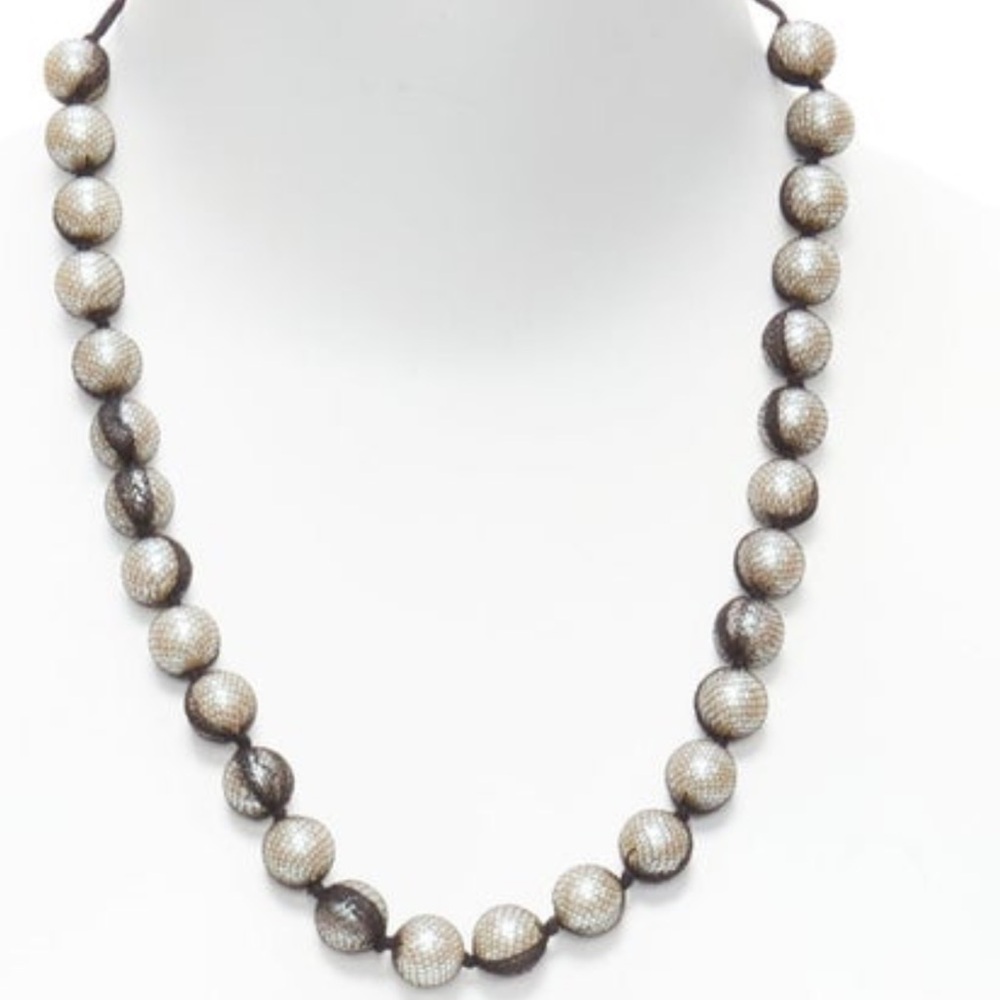 SALE!  Iconic Lanvin ALBER ELBAZ mesh tulle wrapped princess Pearls! Vintage!